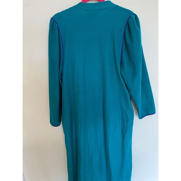 Vanity Fair Vtg M Robe House Dress Velour Long Granny Winter - Picture 3 of 9
